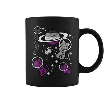 Asexual Cats Planet Ace Pride Flag Lgbt Space Girl Kid Coffee Mug - Monsterry DE
