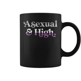 Asexual And High Weed Marijuana Retro Lgbtqia Ace Pride Flag Coffee Mug - Monsterry AU