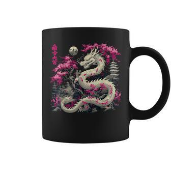 Asian Cherry Blossom Chinese Dragon Coffee Mug - Seseable