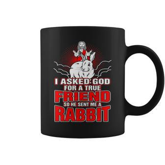 I Asked God For True Friend So He Sent Me A Rabbit Coffee Mug | Mazezy