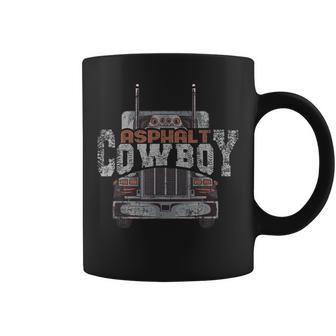 Asphalt Cowboy Cool Truck Driver Trucker Coffee Mug - Monsterry AU