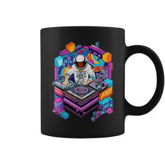 Astronaut Dj Djing In Space Edm Cool Graphic T Coffee Mug - Monsterry