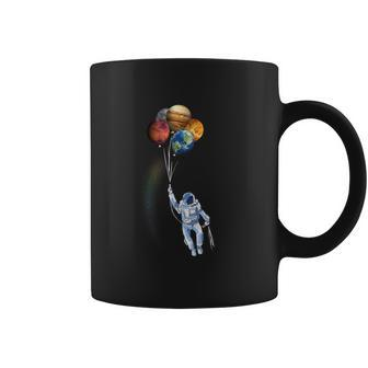 Astronaut Space Spaceman Holding Planet Balloon Coffee Mug - Monsterry DE