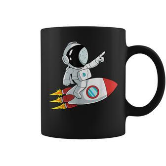 Astronaut und Rakete im Weltraum Tassen, Unisex Schwarz - Seseable