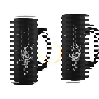 Astronaut Woman Sitting On The Swing Moon Space Woman Stars Coffee Mug - Thegiftio