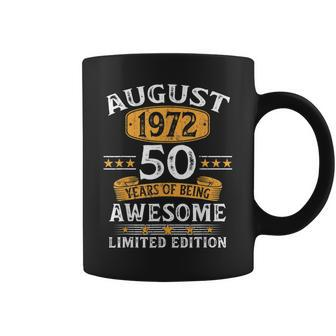 August 1972 50 Years Old For Men Vintage 50Th Birthday Coffee Mug | Crazezy AU