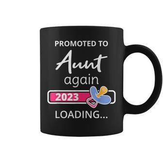 Aunt Again 2023 Loading New Auntie To Be Promoted To Aunt Coffee Mug - Monsterry DE
