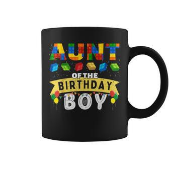 Aunt Of The Birthday Boy Building Blocks Master Builder Coffee Mug - Seseable