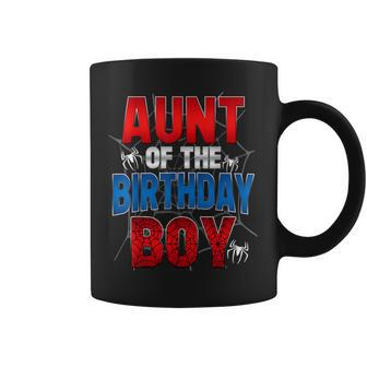 Aunt Of The Birthday Boy Matching Family Spider Web Coffee Mug - Monsterry UK
