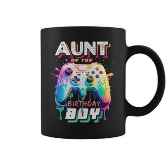 Aunt Of The Birthday Boy Matching Family Video Game Party Coffee Mug - Seseable