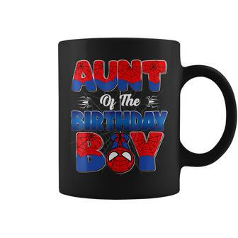 Aunt Of The Birthday Boy Spider Family Matching Coffee Mug - Seseable