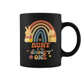 Aunt Of The Groovy One Rainbow Boho Birthday Party Coffee Mug - Thegiftio UK