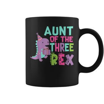 Aunt Of The Three Rex Birthday Dinosaur Family Matching Coffee Mug - Thegiftio UK