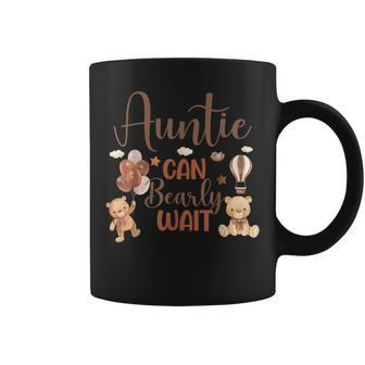 Auntie Can Bearly Wait Bear Gender Neutral Boy Baby Shower Coffee Mug - Seseable