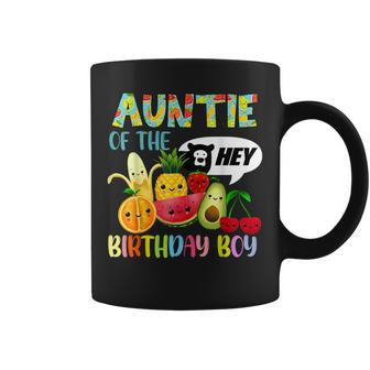 Auntie Of The Birthday Boy Family Fruit Birthday Hey Bear Coffee Mug - Monsterry AU