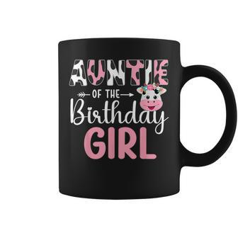 Auntie Of The Birthday Girl Farm Cow 1 St Birthday Girl Coffee Mug - Monsterry DE