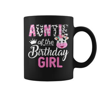 Auntie Of The Birthday Girl Farm Cow 1 St Birthday Girl Coffee Mug - Seseable