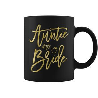 Auntie Of The Bride With Ring Graphics Dark Yellow Coffee Mug - Monsterry CA