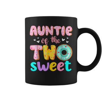 Auntie Of The Two Sweet Donut Birthday Family Theme Girl Coffee Mug - Thegiftio UK