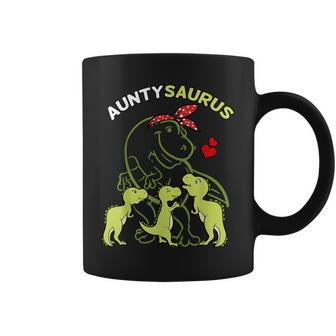 Auntysaurus Aunty Tyrannosaurus Dinosaur Aunt & Uncle's Day Coffee Mug - Monsterry