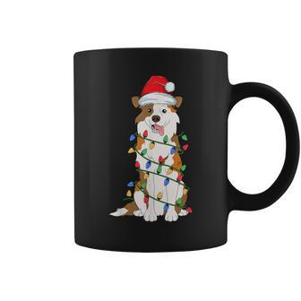 Australian Shepherd Christmas Tree Light Aussie Xmas Dog Coffee Mug - Monsterry UK