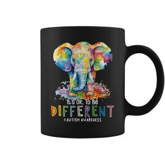 Autism Awareness Acceptance Elephant It's Ok To Be Different Coffee Mug - Monsterry DE