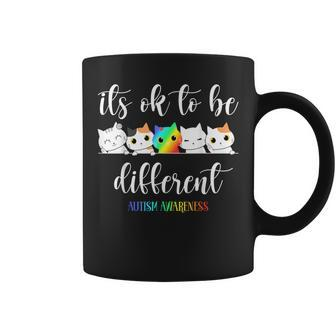 Autism Awareness Cat It's Ok To Be Different Autistic Coffee Mug | Mazezy