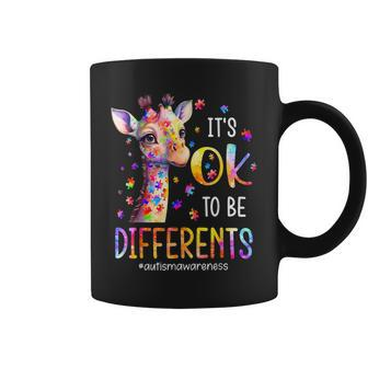 Autism Awareness Cute Giraffe Animal It's Ok To Be Different Coffee Mug - Seseable