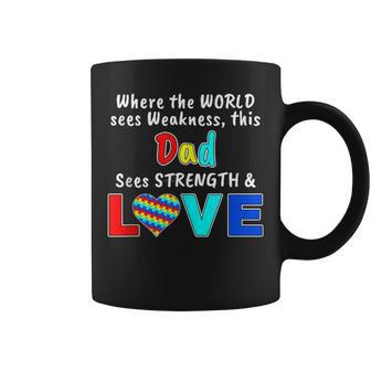 Autism Awareness Dad Strength Love Coffee Mug - Monsterry DE
