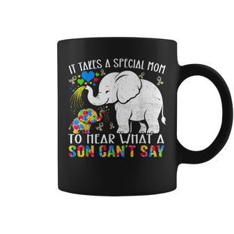Autism Awareness Family Support Autism Mom Elephants Coffee Mug - Monsterry DE