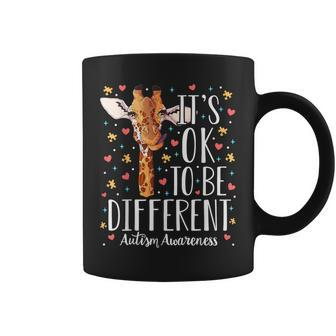 Autism Awareness Giraffe It's Ok To Be Different Autistic Coffee Mug - Seseable