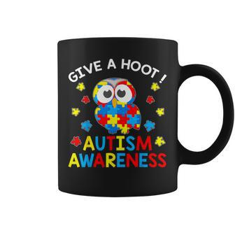 Autism Awareness Give A Hoot Owl Puzzle Coffee Mug - Monsterry AU