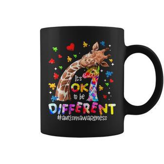 Autism Awareness Kid Its Ok To Be Different Giraffe Coffee Mug - Seseable