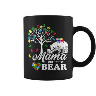 Autism Awareness Mama Bear Support Autistic Autism Mom Coffee Mug - Monsterry DE
