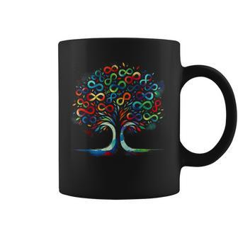 Autism Awareness Month Symbol Infinity Tree Watercolor Coffee Mug - Monsterry AU