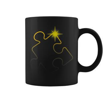Autism Awareness Puzzle Piece Total Solar Eclipse 2024 Coffee Mug - Seseable