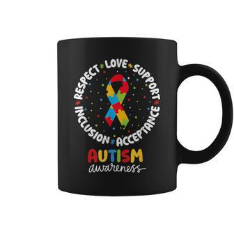 Autism Awareness Respect Love Support Acceptance Inclusion Coffee Mug - Seseable