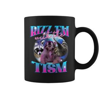 Autism Rizz Em With The Tism Meme Autistic Opossum Coffee Mug - Seseable