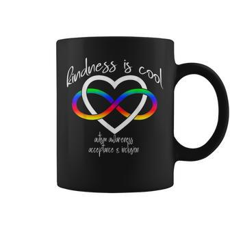 Autism Kindness Is Cool Autism Infinity Heart Rainbow Coffee Mug - Seseable