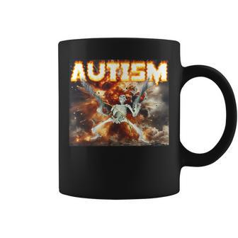 Autistic Skeleton Oddly Specific Offensive Coffee Mug - Seseable