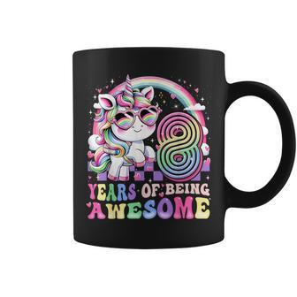 Awesome 8 Year Old Unicorn 8Th Birthday Girl Party Princess Coffee Mug - Seseable