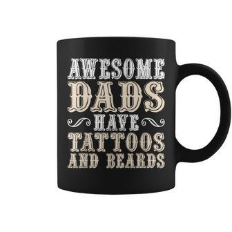 Awesome Dads Have Tattoos And Beards Daddy Fathers Day Coffee Mug - Thegiftio UK