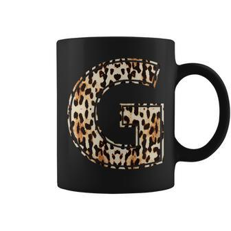 Awesome Letter G Initial Name Leopard Cheetah Print Coffee Mug - Monsterry