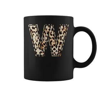 Awesome Letter W Initial Name Leopard Cheetah Print Coffee Mug - Monsterry