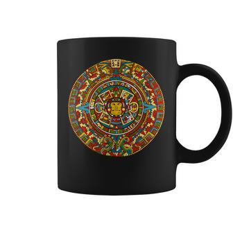 Aztec Mexico Calendar Pattern Style Sun Coffee Mug - Monsterry