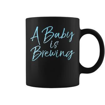 A Baby Is Brewing Cute Blue Coffee Beer Pregnancy Coffee Mug - Monsterry UK