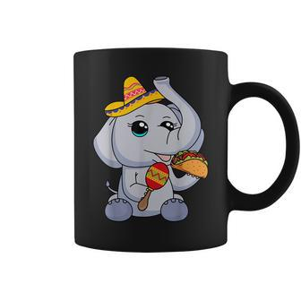 Baby Elephant Taco Kawaii Eyes Mexican Hat Maraca For Girls Coffee Mug - Monsterry UK