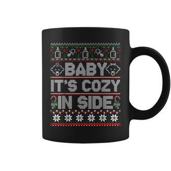 Baby It's Cozy Inside Christmas Ugly Sweater Coffee Mug - Monsterry