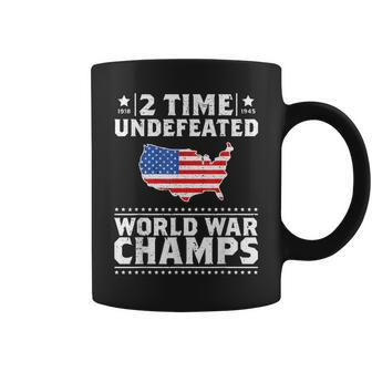Back To Back 2 Time Undefeated World War Champs Coffee Mug | Crazezy