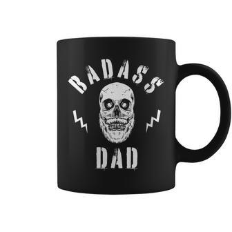 Badass Dad Cool Fathers Day Dad Skull Coffee Mug - Monsterry CA